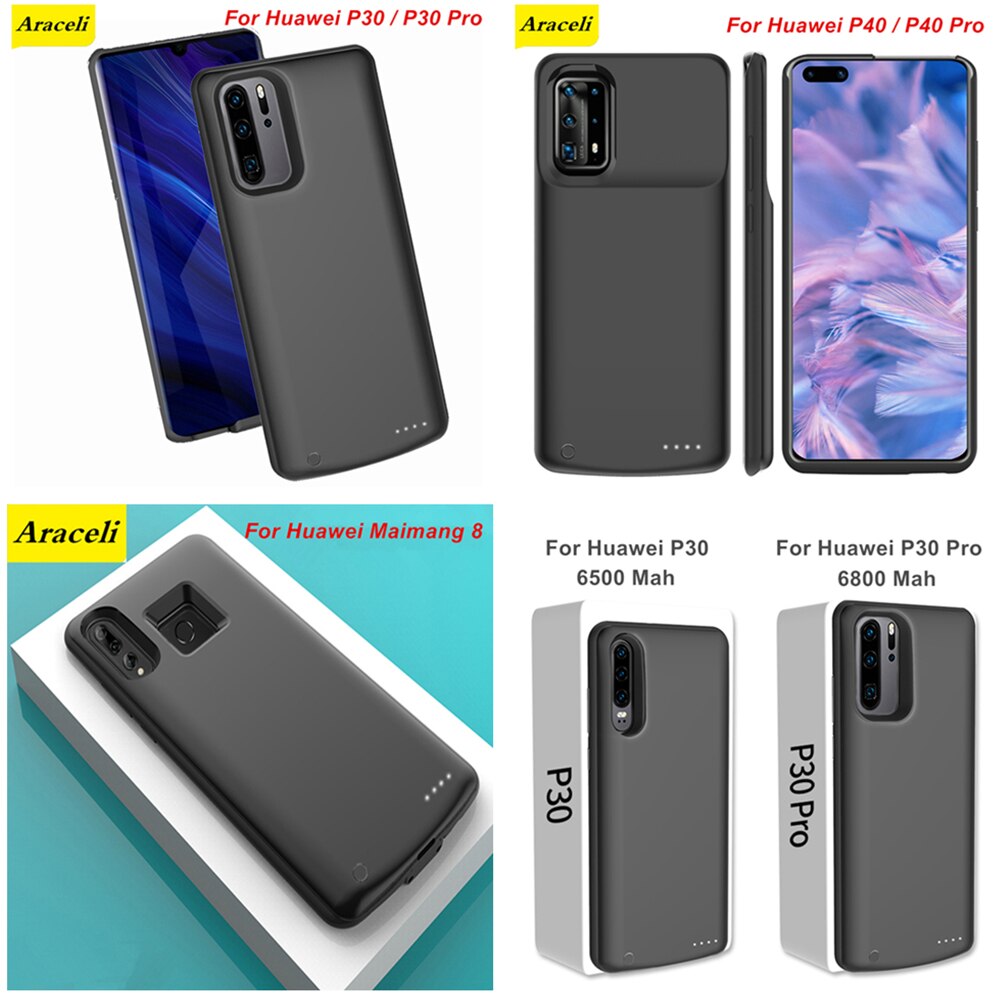 Bateria para huawei p30 pro p40 pro maimang, bateria de carregador para backup inteligente capa da bateria p40