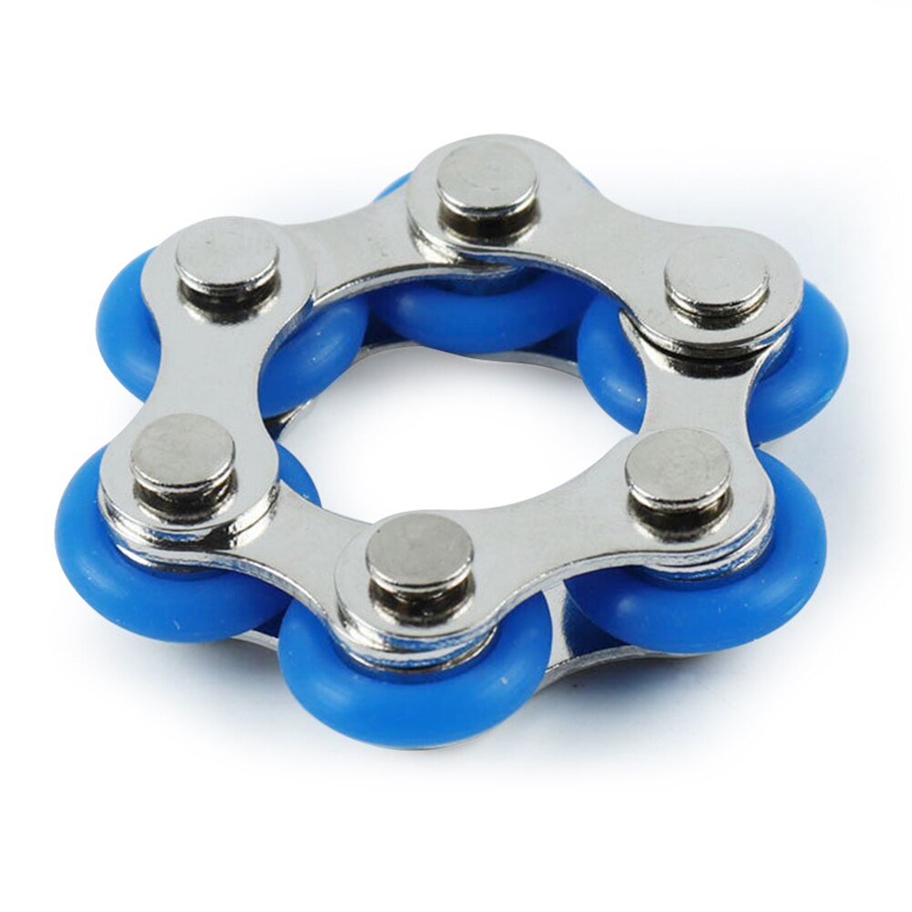 Decompression Pressure Reduction Fun Bicycle Chain Key Ring Fidget Toy Stress Reliever Anxiety Relief: E