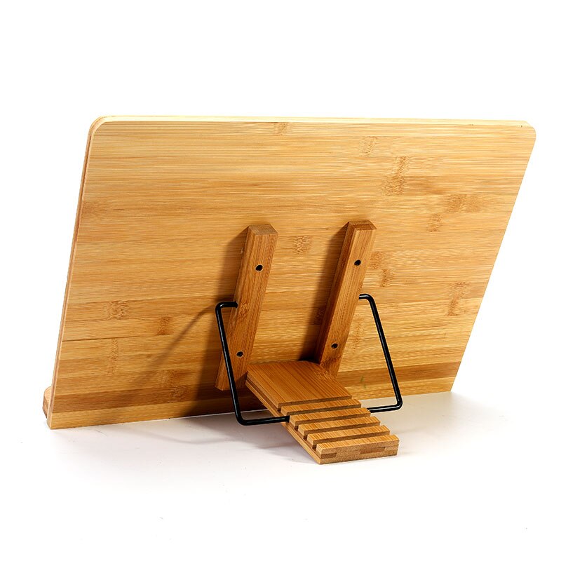 Djustable Reading Rest Tablet Cook Home Study Room Book Holder Foldable Cookbook Stand Pages Fixed Kitchen Bookends Shelf Wood
