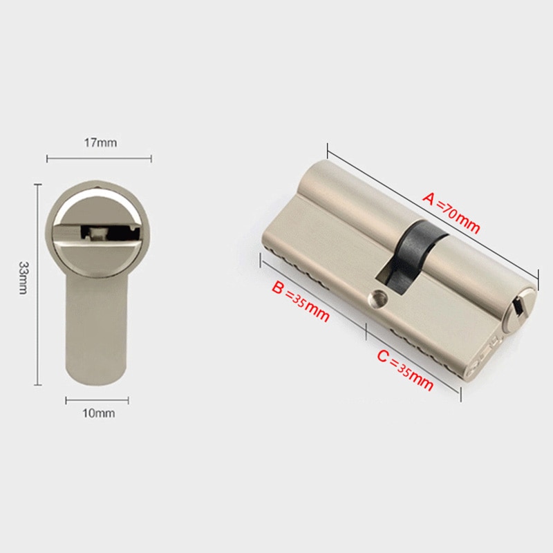 70MM Stainless steel super C-class key cylinder anti-theft door lock core universal chrome-plated copper custom cylinder