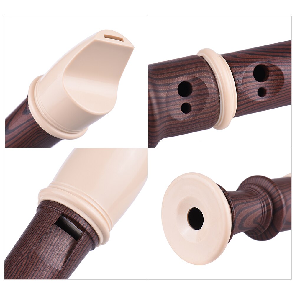 Detachable Soprano Recorder German Style 8 Hole Key of C Wind Musical Instrument with Cleaning Rod Carrying Bag for Student