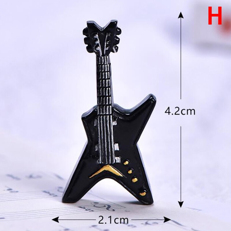 Miniature Music Instrument Resin Mini Violin Dollhouse Decorative Ornaments Crafts DIY Home Music House Bar Furniture Toys: H