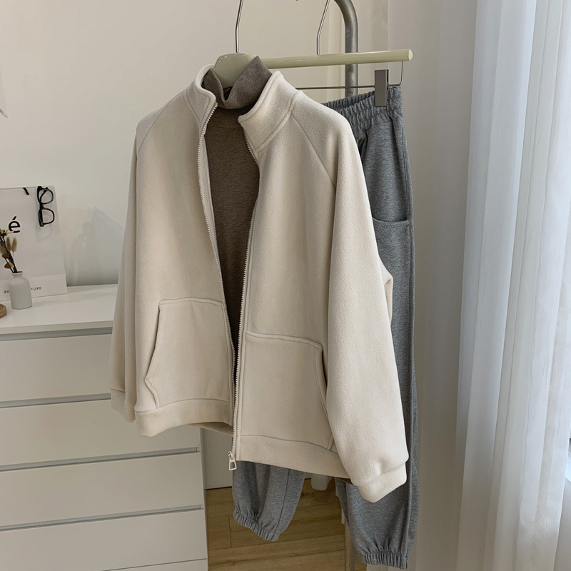 Polar Fleece Casual Jassen Jassen Tops Losse Warme Sweatshirt Basis Casaco Koreaanse Chaquetas Abrigos Mode Vrouwen Jaqueta: M / Blauw