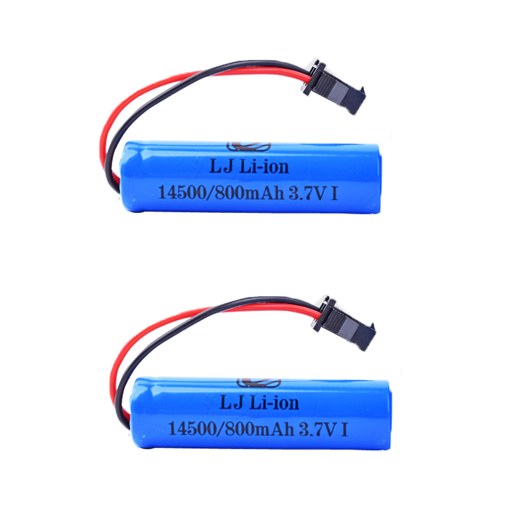 Batería Lipo de 3,7 V y 800mah, enchufe de 14500 SM-2P con cargador para C2 D828 RC, accesorio de juguete para coche acrobático, batería RC de de 3,7 V: Verde