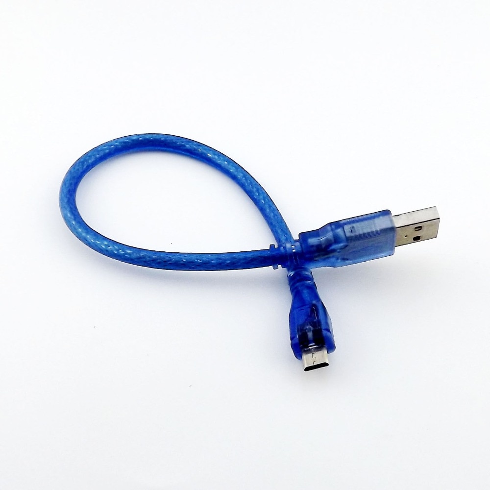 1 stks USB 2.0 Type A Male naar USB Micro B 5 Pin Mannelijke Plug Adapter Datakabel Blauw 1FT