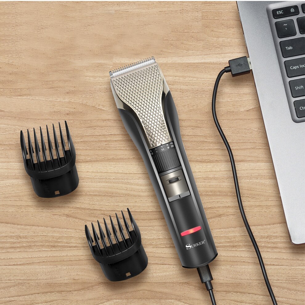 surker hair trimmer SK-836 USB rechargeable hair clipper haircut machine adjustable 1-20mm