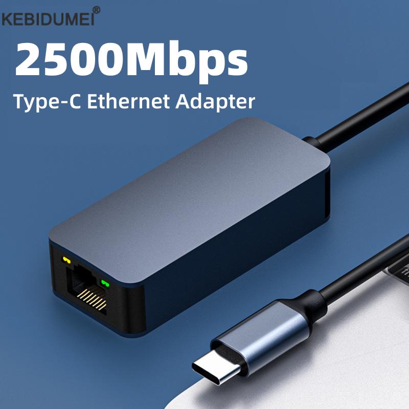 2500Mbps USB 3.0 Bedrade USB Type C Naar Rj45 Lan Ethernet Adapter RTL8156 Netwerkkaart voor PC Macbook Windows Laptop
