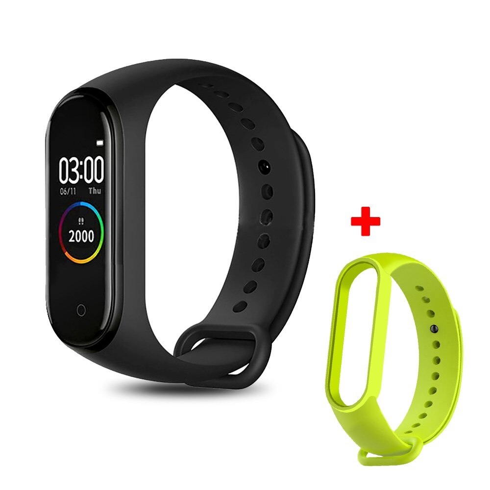 M4 Smart Band Fitness Trcker braccialetto sportivo pedometro frequenza cardiaca pressione sanguigna Bluetooth salute cinturino impermeabile Smartband: M4 with green strap