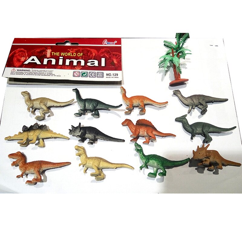 12 Pcs Animal Dinosaurus Model Ornamenten Wilde Bos Simulatie Dier Scène Accessoires Kinderspeelgoed: dinosaur