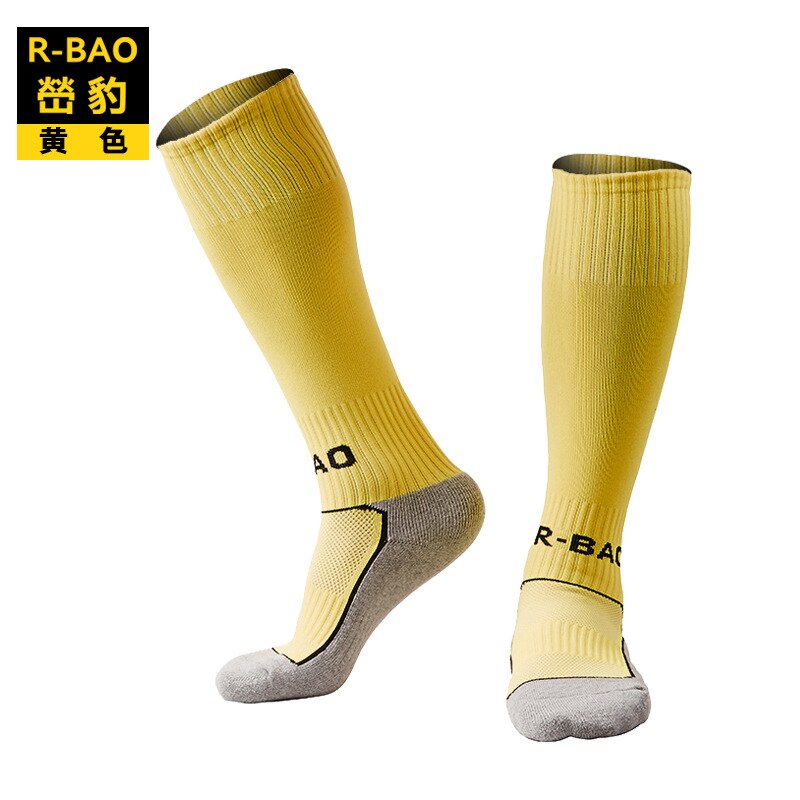 1pair Youth Child 35cm High Tube Socks Athletic Football Bassball Size UK 33-38 Socks Leg Protect Knee-High Socks: Yellow