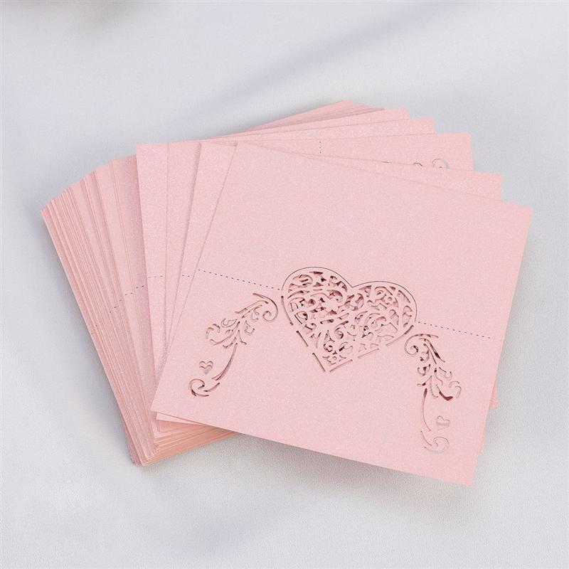 50 stuks gesneden hartvormige tafelnaamkaartjes, plaatskaartjes, decoratie voor bruiloften en feesten