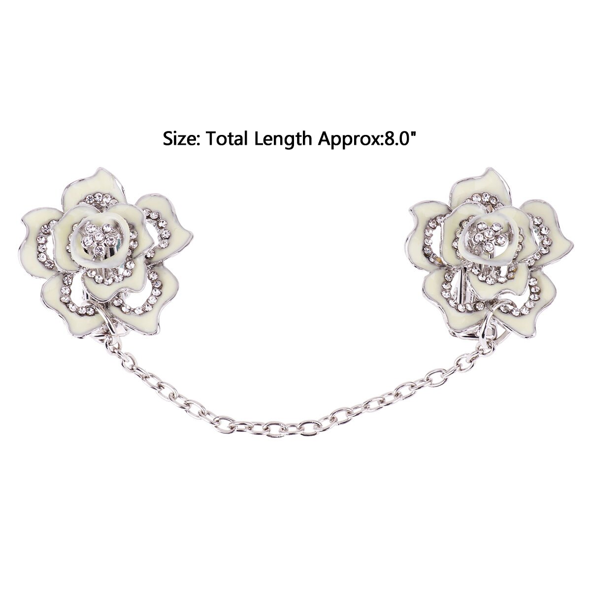 Clip de Rebeca para suéter para mujer, pasador de seguridad Vintage con flores, soporte para cuello de camisa, broche de Metal de cristal, Pin de cocodrilo artesanal