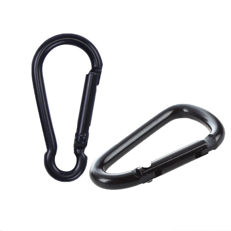 5 Stuks Zwart Aluminium Kalebas Soort Karabijnhaak Lente Clip Sleutelhanger Haak Voor Thuis Outdoor Camping Wandelen Traval Vissen Rugzak Bottl