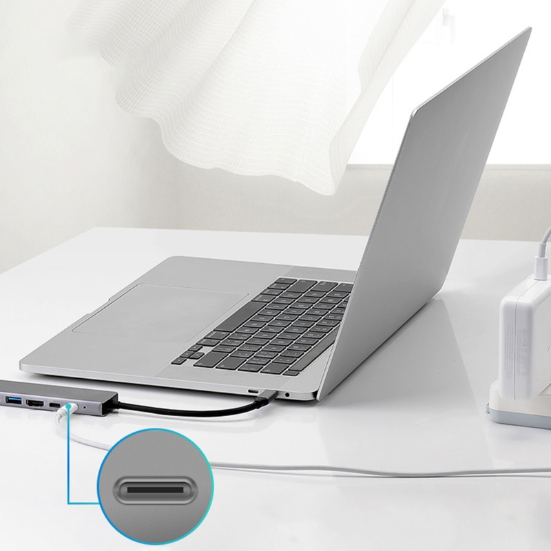 8-in-1 Type C Hub Laptop Computer Peripheral Docking Station USB Adapter B95C