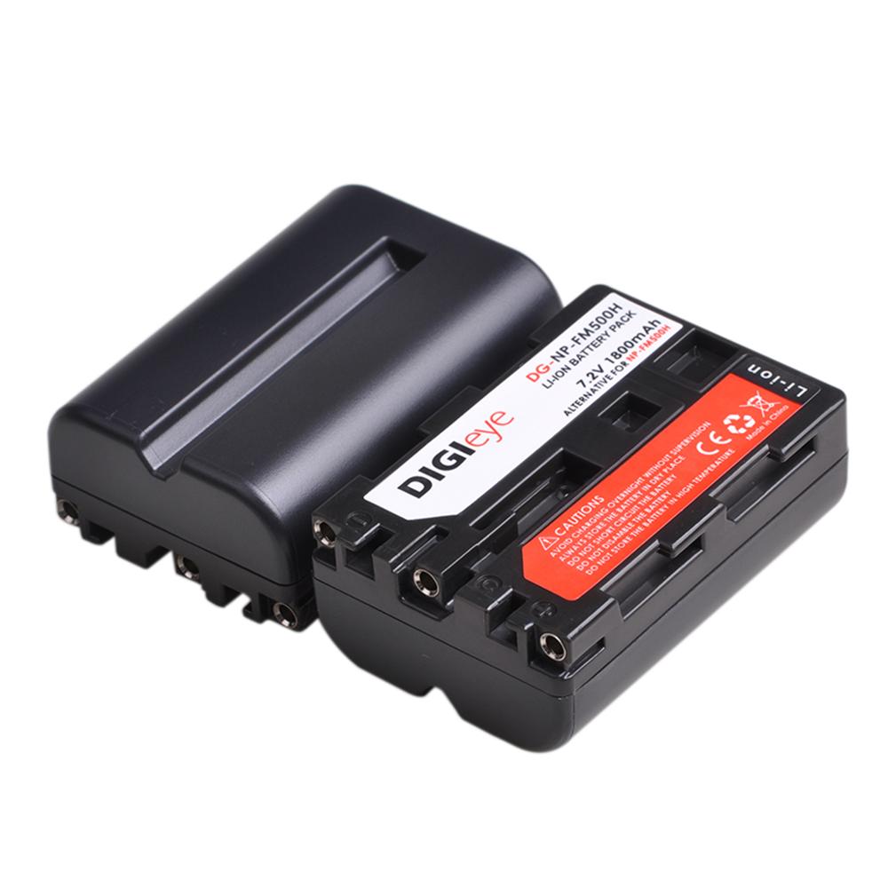 Batterie NPFM500H + double chargeur LED pour Sony Alpha a68, a77II, NP-FM500H, A58, A100, A200, A560, A580, SLT-A57, SLT-A700