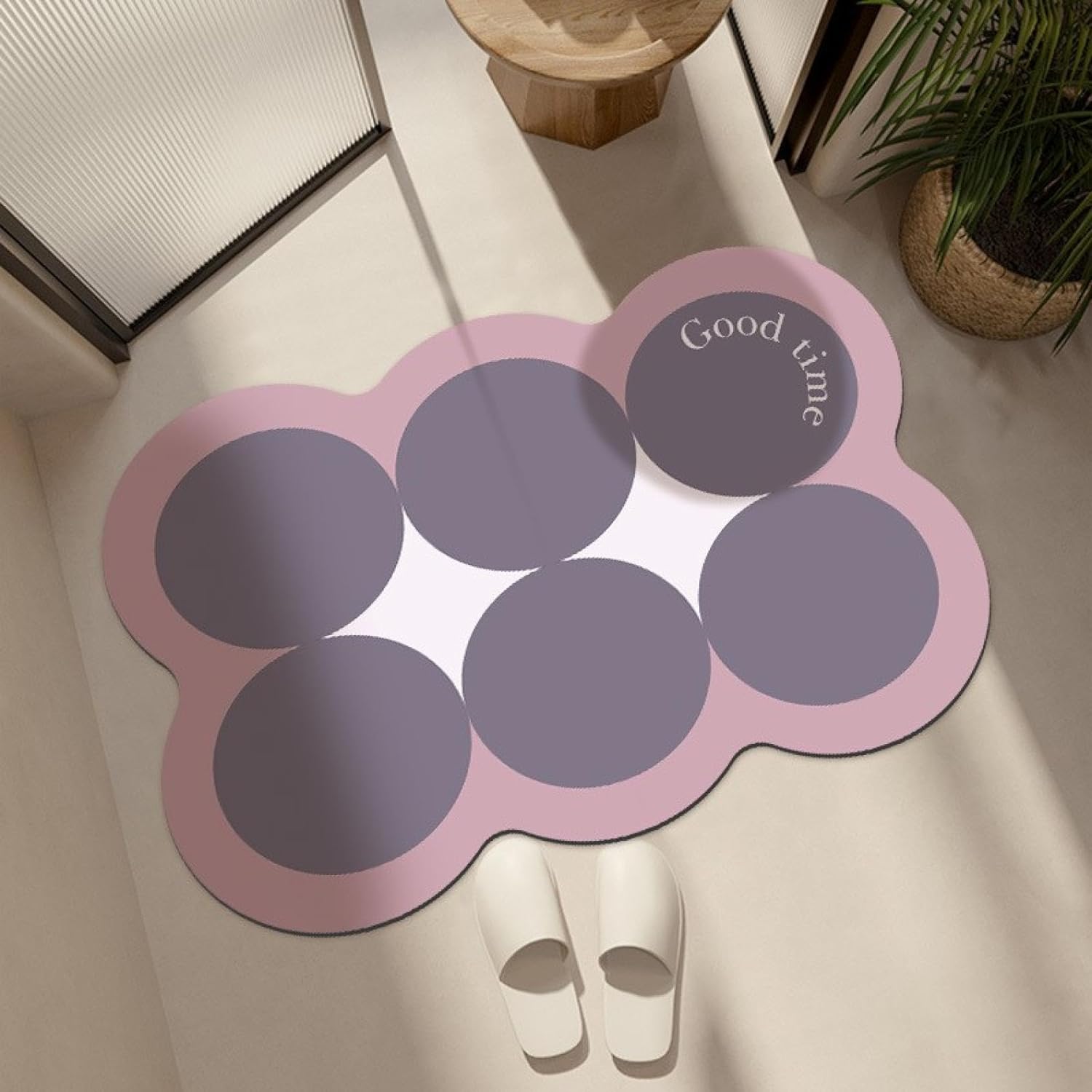 Vikama enkel baderomsmatte for toalett, absorberende, hurtigtørkende, sklisikker matte, verandamatte for hjemmedekorasjon: 500mm x 800mm / Gul