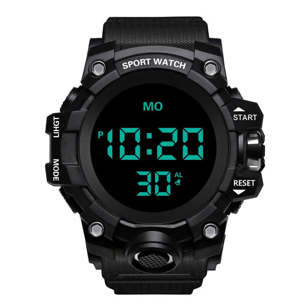 Reloj de pulsera Digital de lujo para hombre, cronómetro digital LED, cronómetro con fecha, deporte, relojes electrónicos al aire libre, reloj Digital para hombre: C