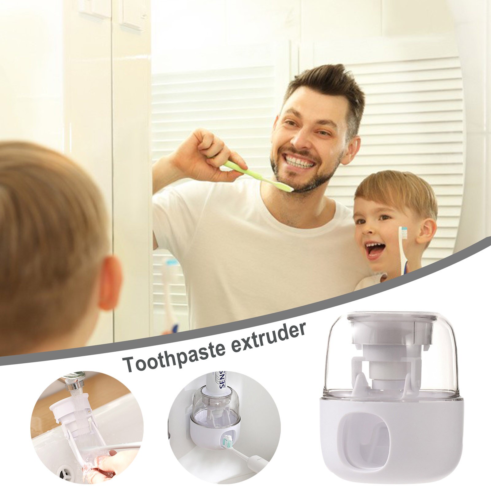 Automatic Toothpaste Dispenser Wall MountedTooth Paste Bathroom Accessories For Bathroom Daily Living Squeezing Aids PR: Default Title