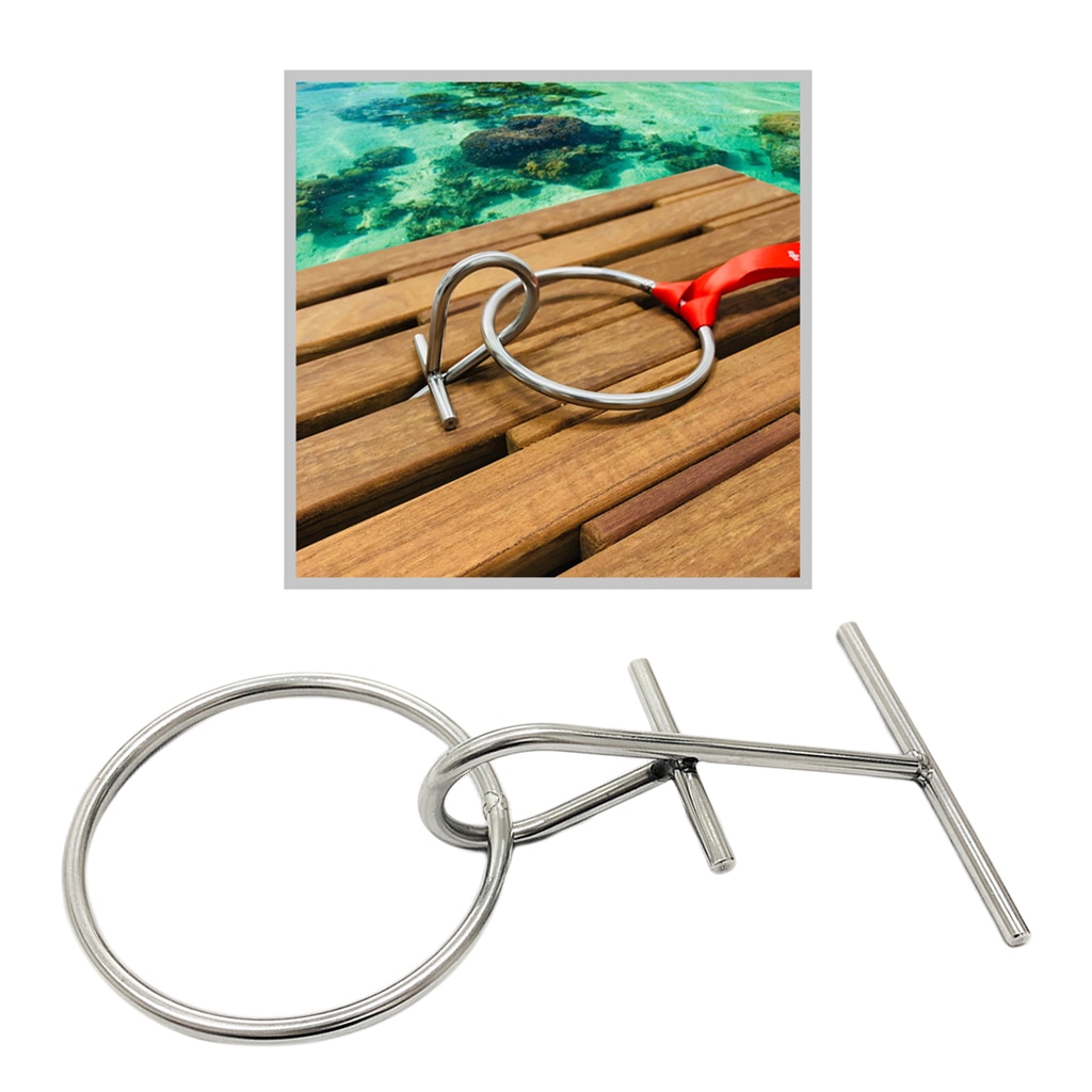 Marine 304 Stainless Steel Portable Dock Ring Spring Ring Silver
