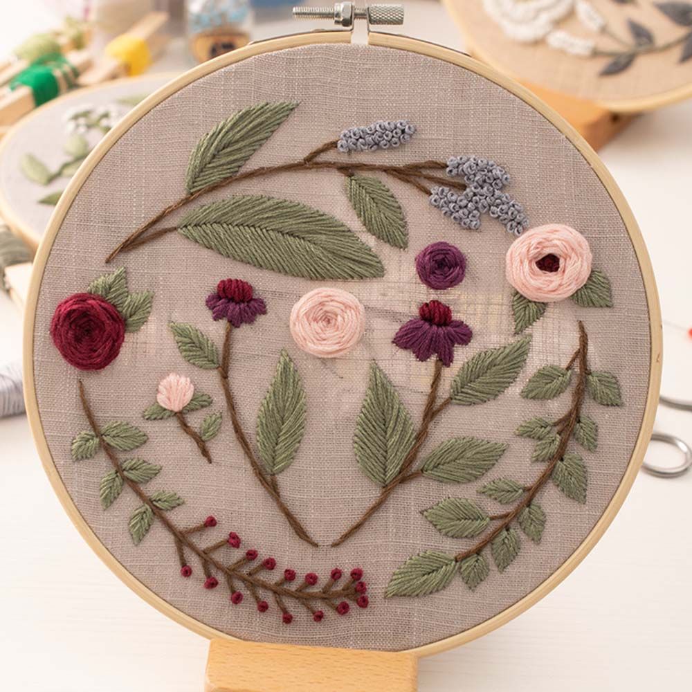 Bastidor Para punzón, herramientas de costura, ornamento, Kits de manualidades de costura, hilo de aguja, aro de bordado, Kits de bordado DIY: 5