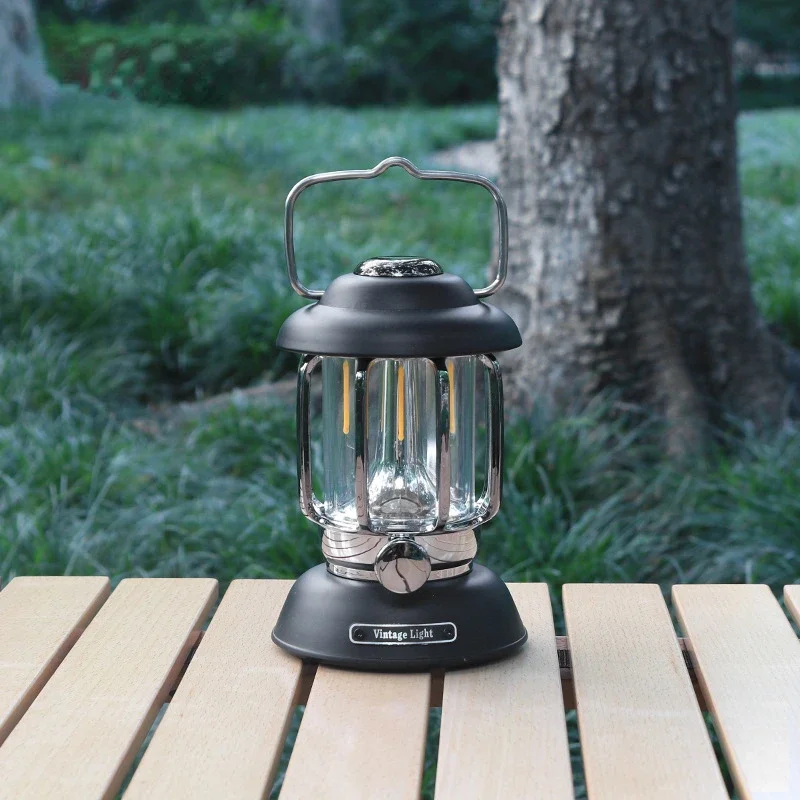 Draagbare Kerosine Vintage Camp Lamp Retro Led Light Outdoor Camping Lantaarn 3 Verlichtingsmodi Tent Licht Voor Wandelen Klimtuin: 12w