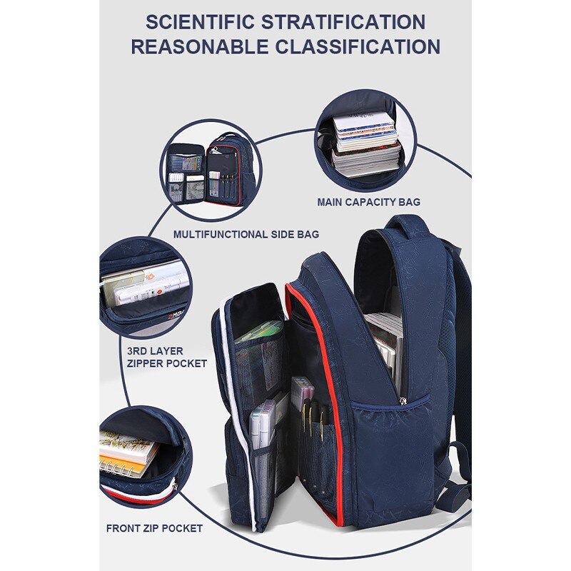 Eenvoudige Grote Capaciteit Kinderen Rugzak Nylon Waterdichte Schooltas Voor Meisjes Grote Capaciteit Outdoor Reizen Rugzakken Bookbags
