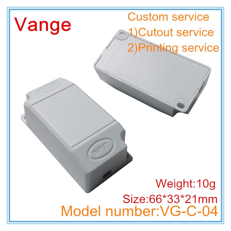 10pcs/lot extruded molding plastic housing led driver power box IP54 fireproof PC plastic case 66*33*21mm