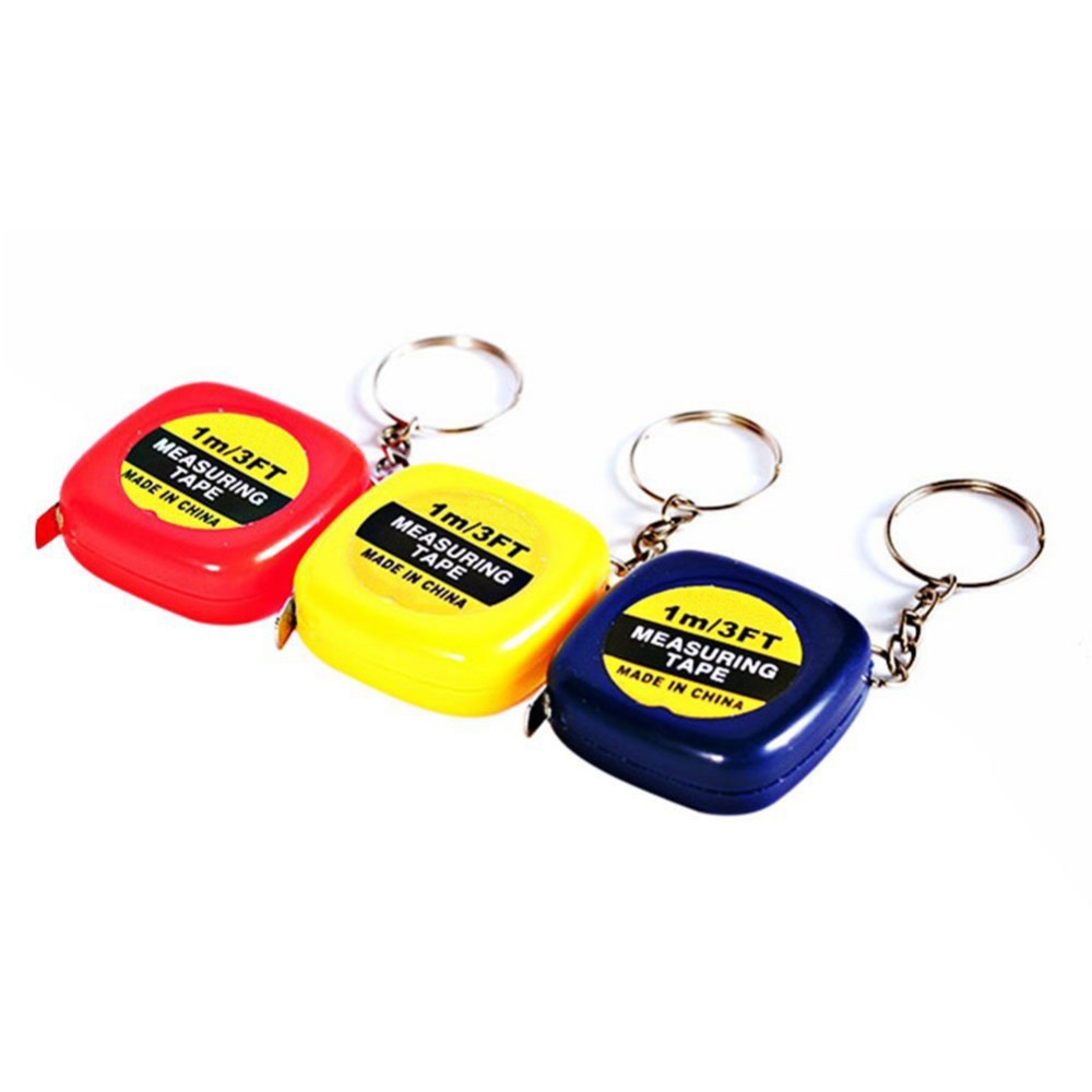 Clear Scale 1M/3Ft/40Inch Easy Retractable Ruler Tape Measure Super Mini Portable Pull Ruler With Keychain For Travel