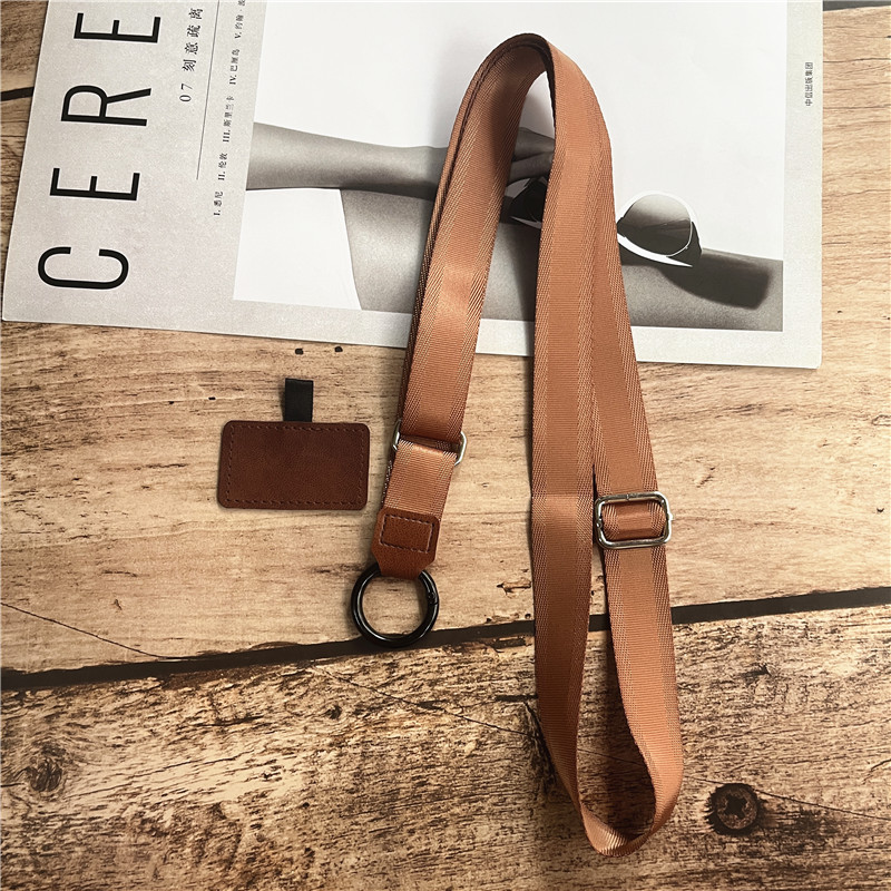 polyester justerbar webbing snor håndledd snor pakning hengende nakkeslynge multifunksjonelt mobiltelefontau: Brun