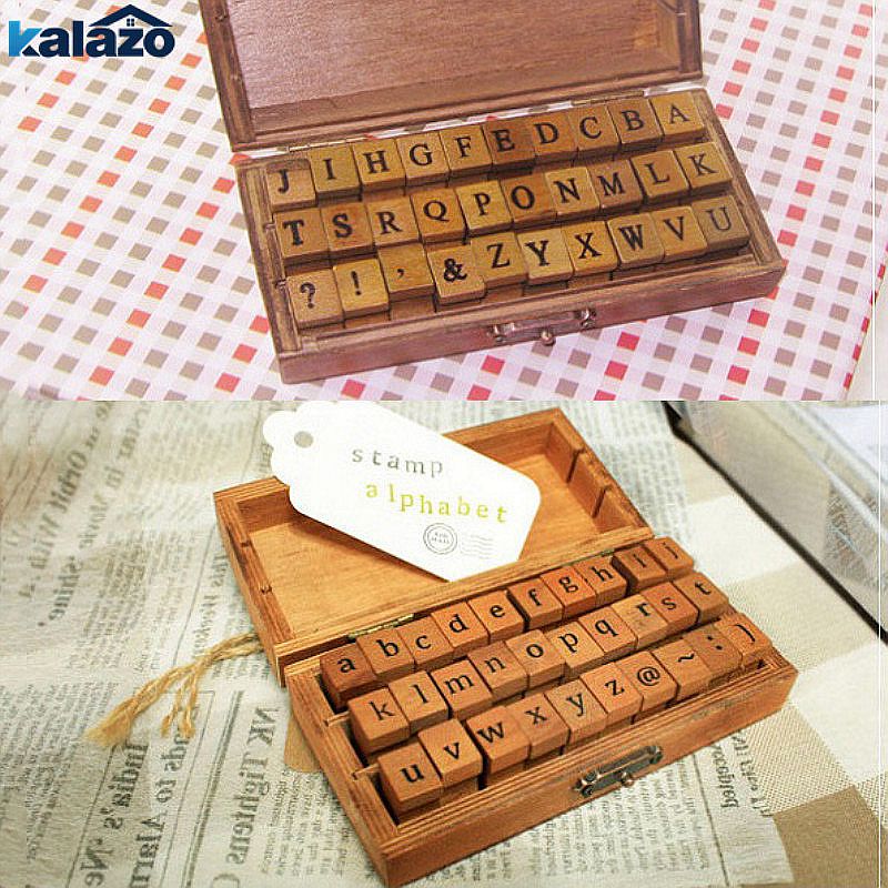 Engelsk alfabet symbol stempel træ brevstempel diy håndværk leverer børn uddannelse alfabet legetøj retro diy stempel