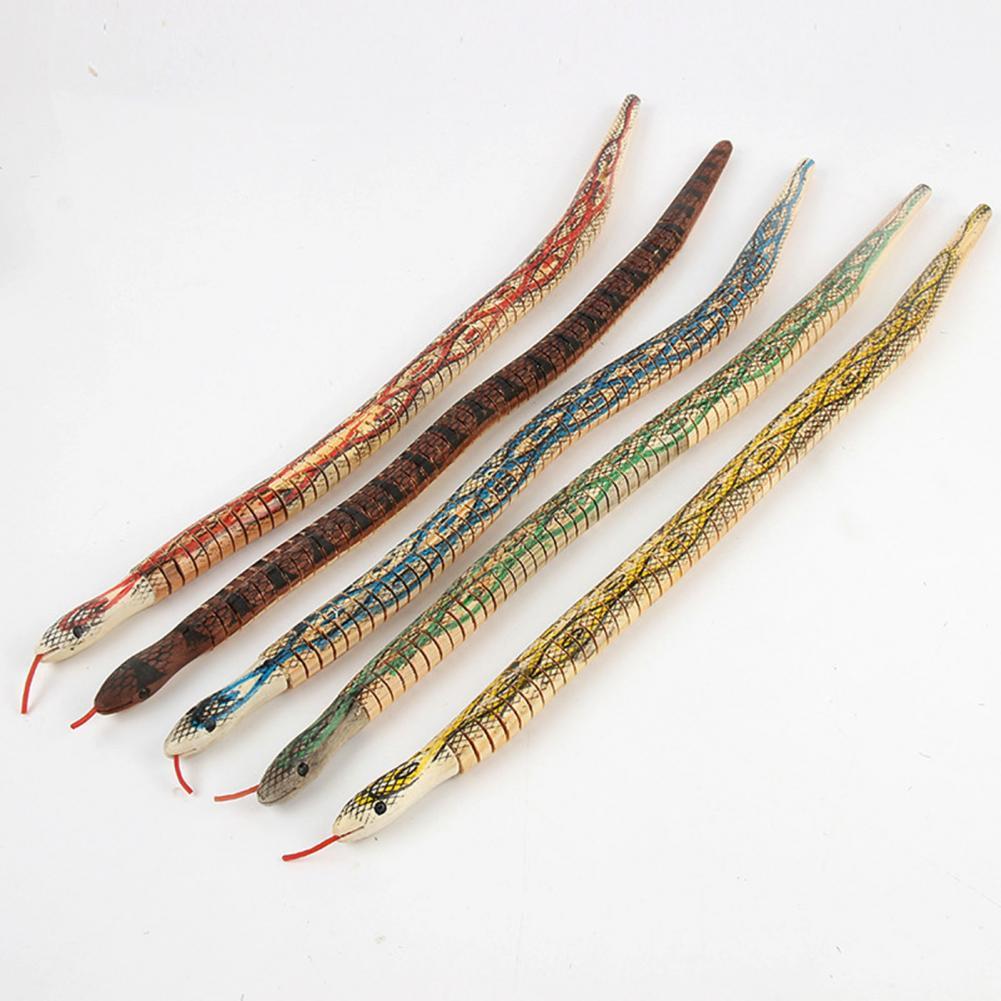 Animal Model Scary Compact Universal Wooden Round Snake Toy for Car Decoration