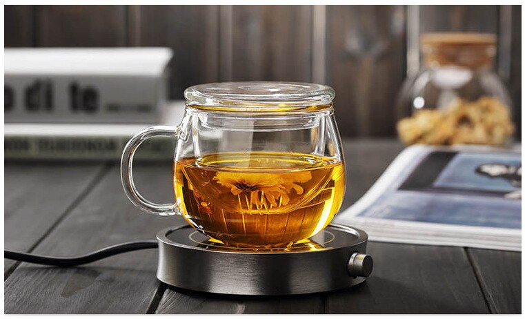 Handblåst värmebeständigt tekopp med glas med lock och infusionsglas 300ml borosilikatglas tekopp innovativ teflaska med filter