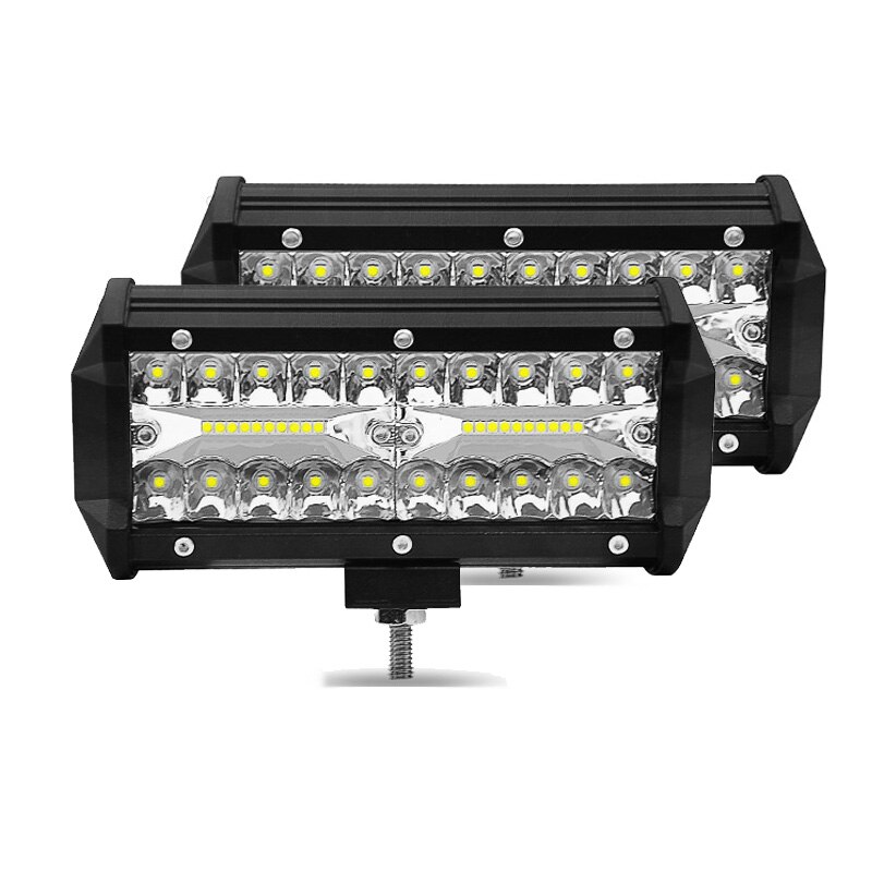 Mini bil led arbejdslys 126w firkantede led terrængående køretøj lastbil lygter spotlight led lys bar 6000k hvidt lys