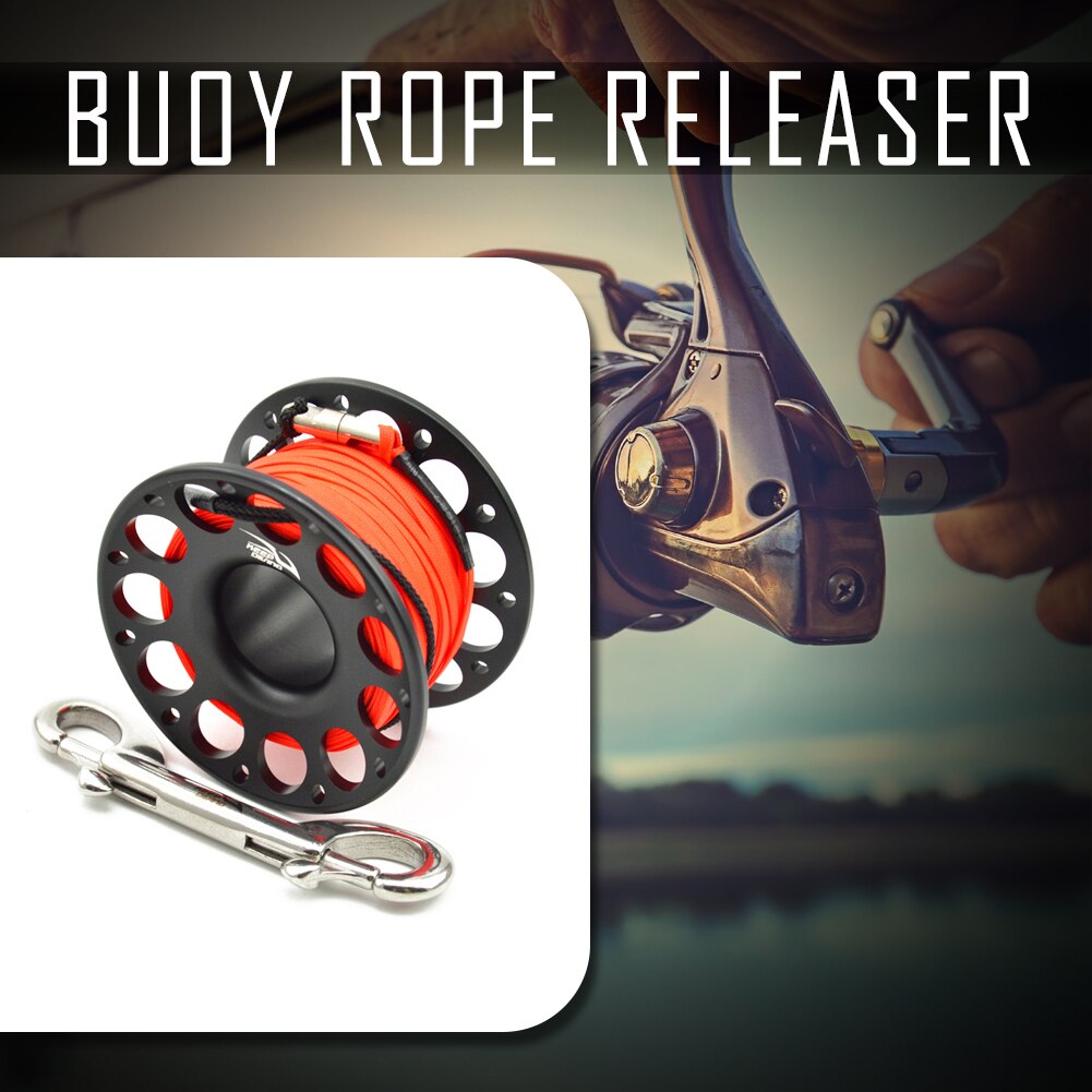 15m 30m Scuba Diving Spool Finger Reel for Underwater Fishing Cave Dive double ended hook SMB Equipment Cave Dive