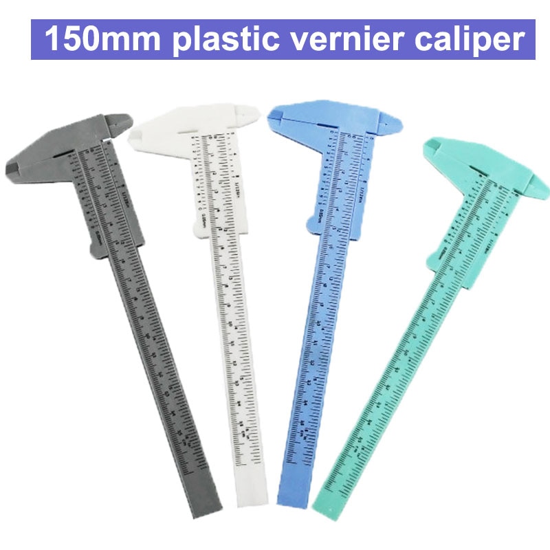 1pcs 0-150mm double rule scale plastic Vernier caliper gauge Sliding Ruler Jewelry Measuring Tool