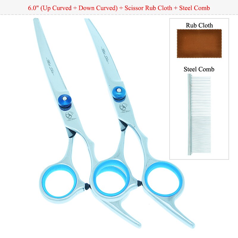 Meisha 6.0 " huisdierenschaar voor het trimmen van honden, hondenscharen, haartrimmers, puppy's, rechte, uitdunnende en gebogen scharen  b0002a: B0002a-14-60