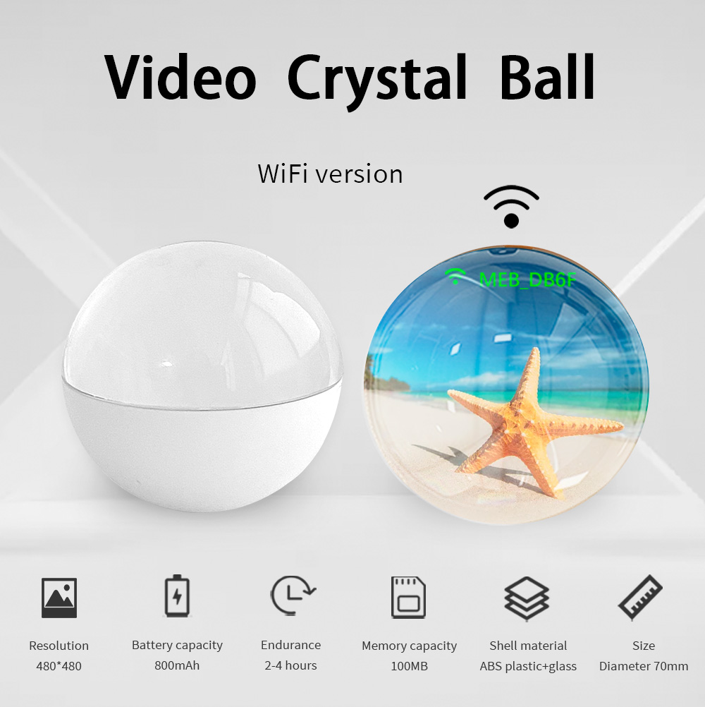 KEPIFO 3D Kristallen Bol Digitale Video Fotoalbum DIY Video Display Glazen Bol Kristallen Bol met Elektronisch Scherm Halloween Cadeau