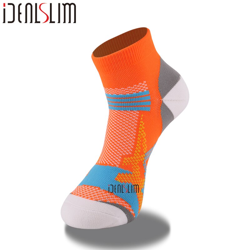 IDEALSLIM Sport Socken viel für Männer Frauen Jungen Laufen Socken Atmungsaktiv Schnell Trocknend Runnnig Socken: Orange- 1 Paris