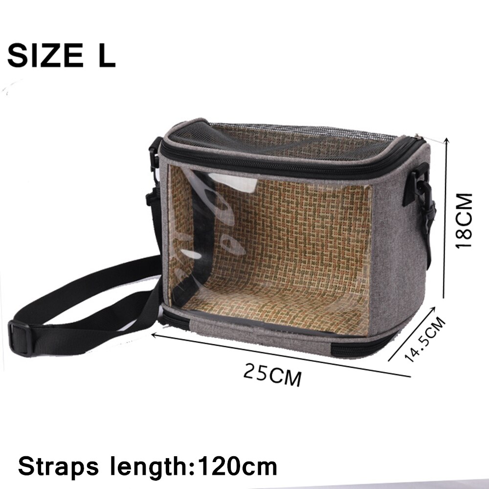 Portable Bird Cage Parrot Carrier Lightweight Breathable Travel Bag for Hamster Squirrel Sugar Gliders Transport Pet Accessorie: Grey vine L