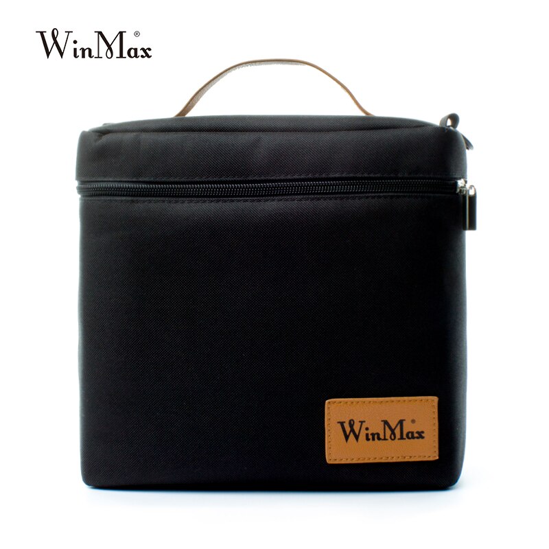 Winmax-sacs de déjeuner, noir thermiquement isolés, sortie d'usine, ensembles de boîtes de déjeuner quotidiens, aliments portables, garder un grand conteneur, sacs isothermes pour pique-nique