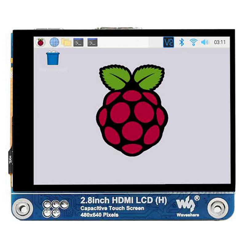 Waveshare 2.8 Inch LCD Display HDMI Compatible 480X640 Capacitive Dual Touch Screen Display Display 4B 3B+/Jetson Nano