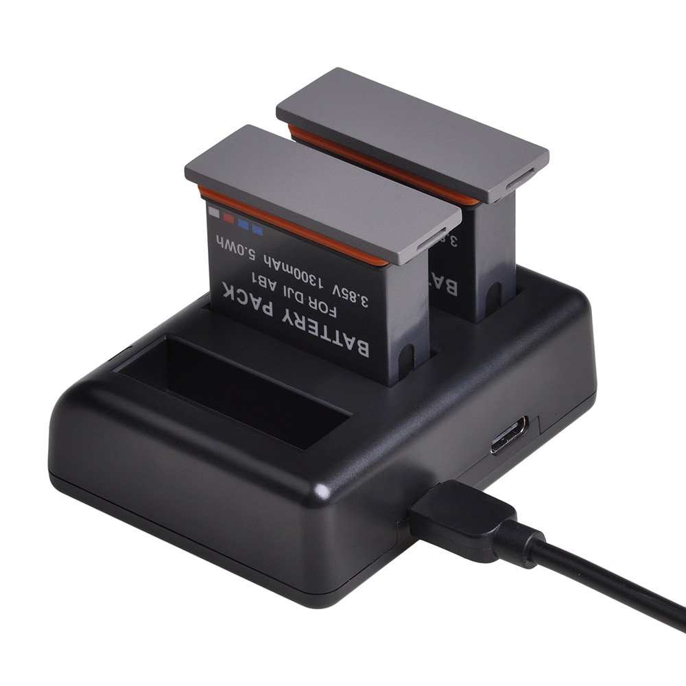 Triple Usb Battery Charger Met Type C Poort Voor Dji Osmo Action Sport Camera AB1 Batterij