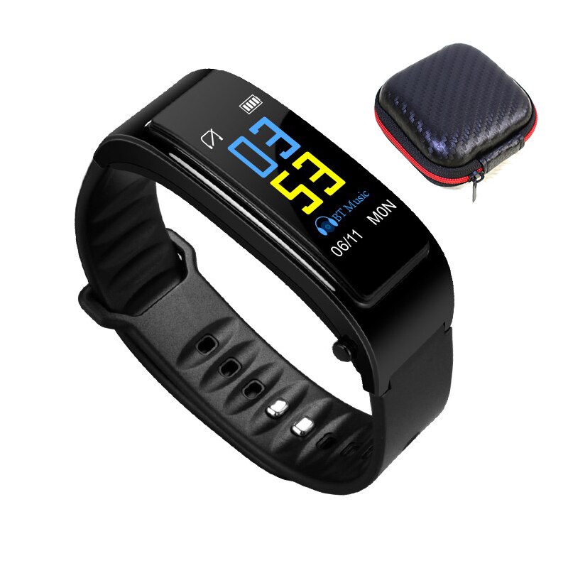 Bluetooth Draadloze oortelefoon smart watch Gezondheid Tracker Fitness Armband Y3 Plus Smart Polsband Bluetooth headset muziek spelen: Black box