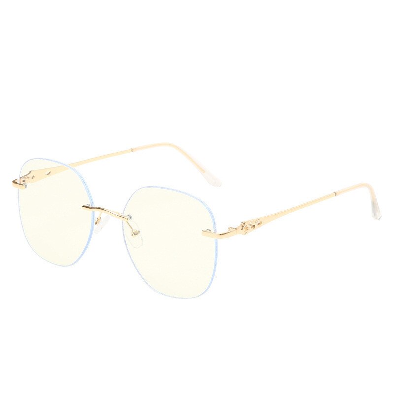 Vintage anti-blå lys brille ramme justerbar fuld ramme optiske briller nærsynethed briller rammer damer retro briller: Guld