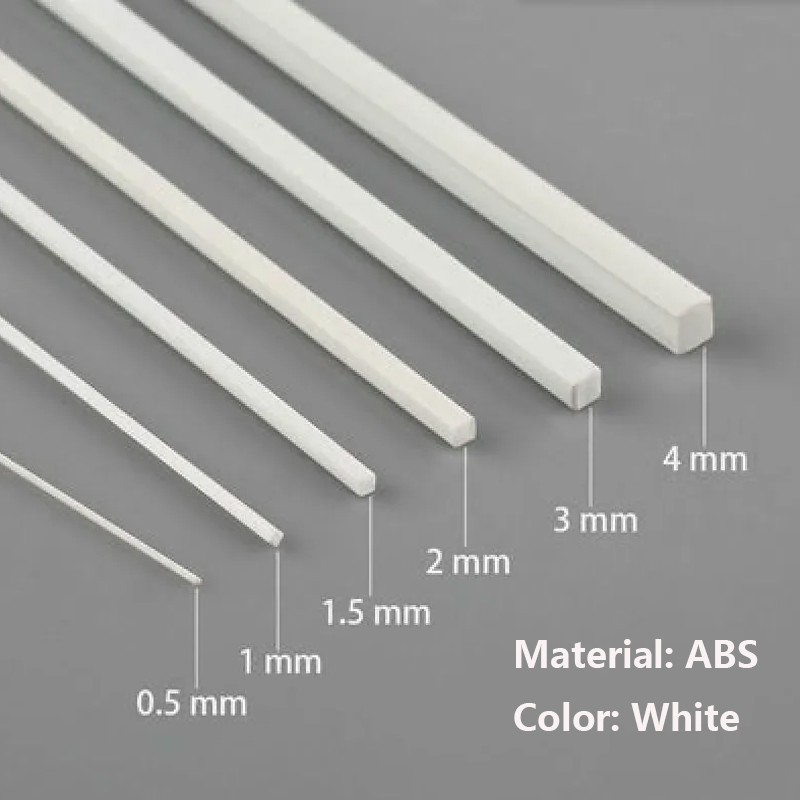 ABS Weiß Runde/Quadratische Kunststoff Stange Stock Für Architektur Modellbau Modell Material DIY Zubehör Schneiden Liefert