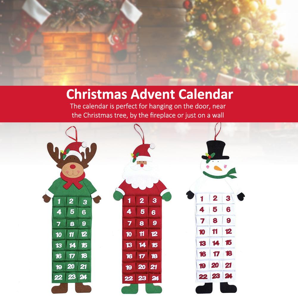 Christmas Calendar Santa Claus Snowman Xmas Advent Timer Christmas Countdown Wall Calendar Home Decoration Poszewka Natalizie 4