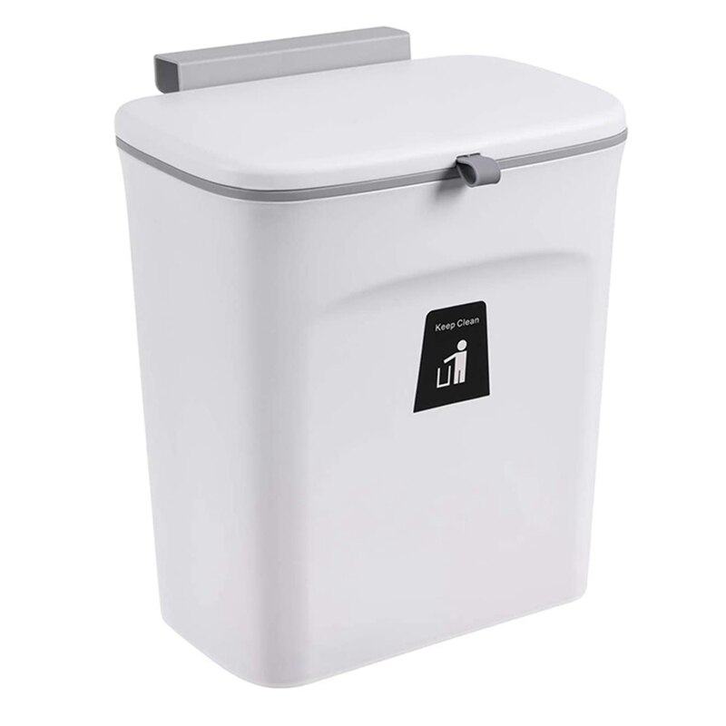 Kitchen Compost Bin for Counter Top or Under Sink, Hanging Small Trash Can with Lid,Mountable Indoor Compost Bucket: A