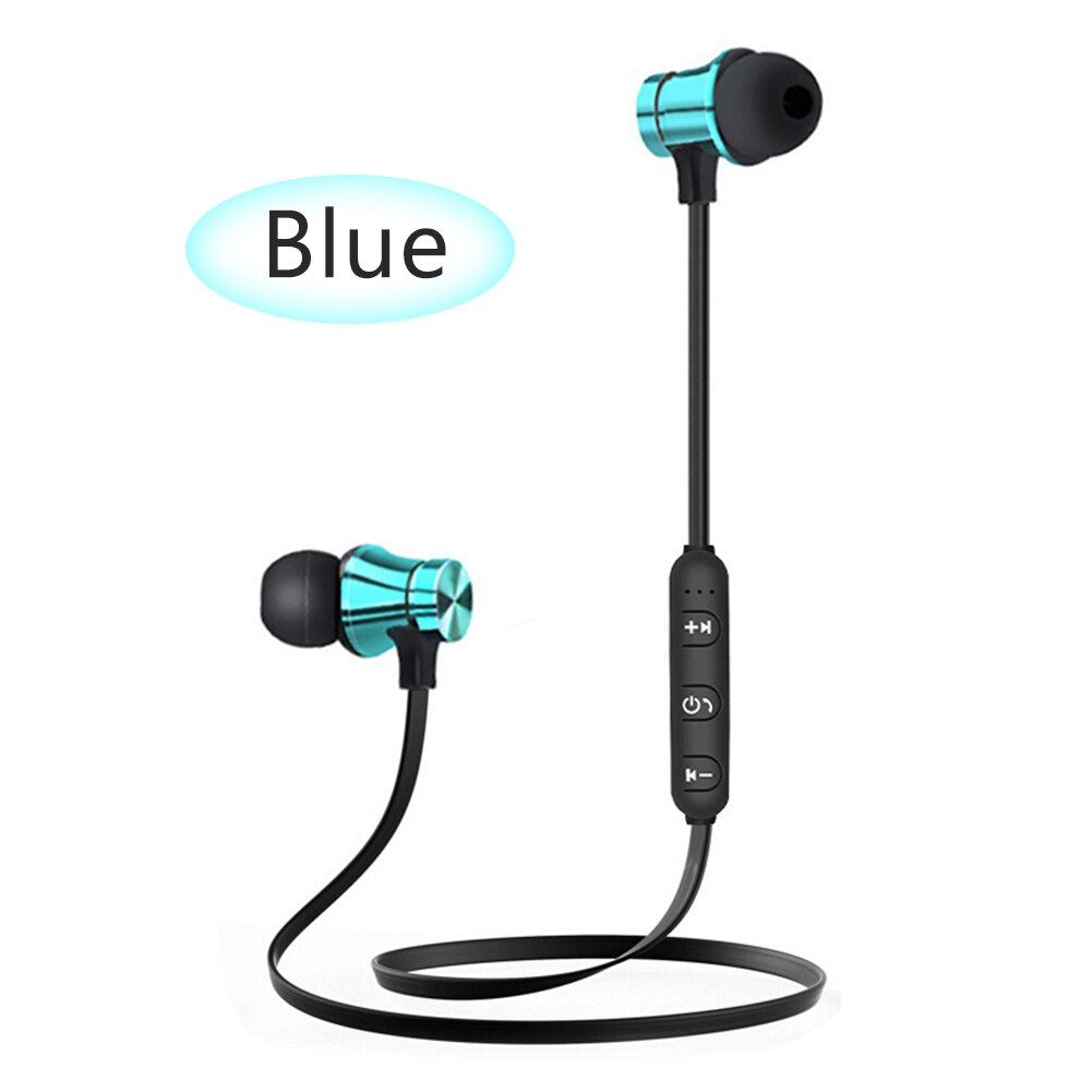 Magnetische Draadloze Bluetooth Sport In-Ear Koptelefoon Stereo Oordopjes Headset Met Microfoon Ruisonderdrukking Voor Xiaomi Redmi Huawei Honor: blue