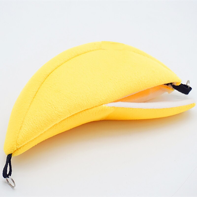 Hamaca amarilla cálida para hámster, nido de Banana de algodón, casa cálida en forma de plátano, cama litera para hámster, Animal PEQUEÑO, pájaro, casa de juguete para mascotas