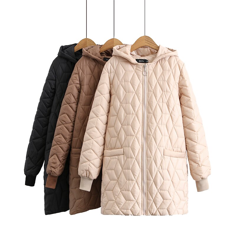 Abrigo de para mujer, Parka fina informal a prueba de viento, chaquetas largas con capucha para mujer, de Primavera y otoño,